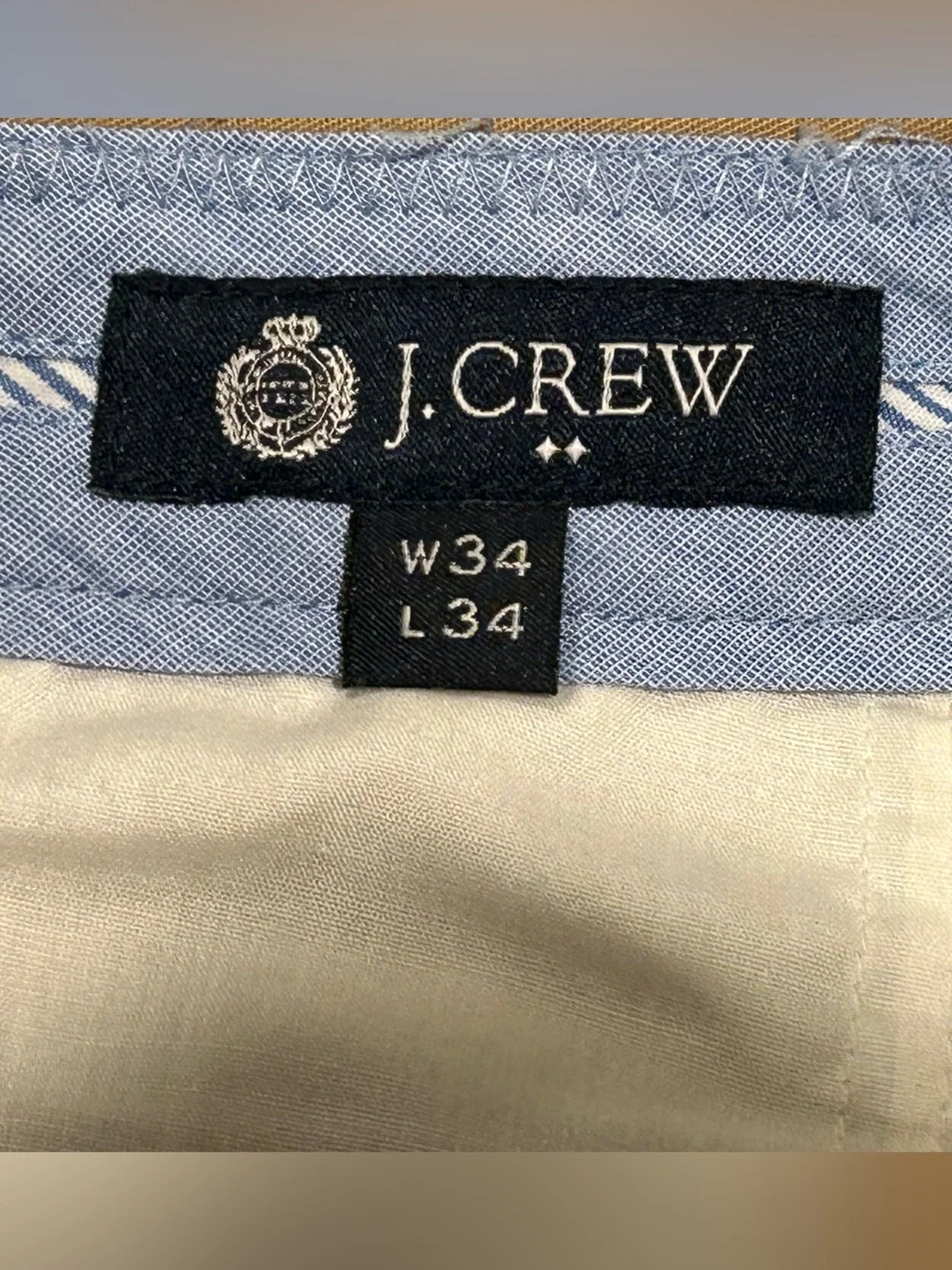 J.Crew Bedford Khakis Men’s 34x34 Tan Chino Pants Straight Leg